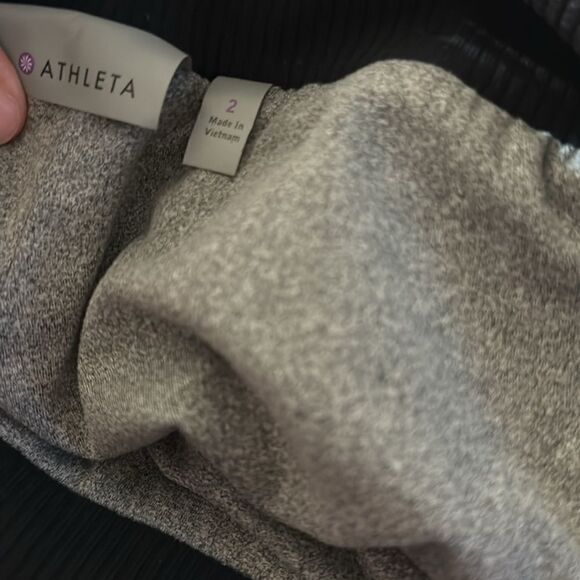 Athleta Lined Double Time Allegro Pants Joggers Cinch Hems Black 2 - Picture 5 of 5